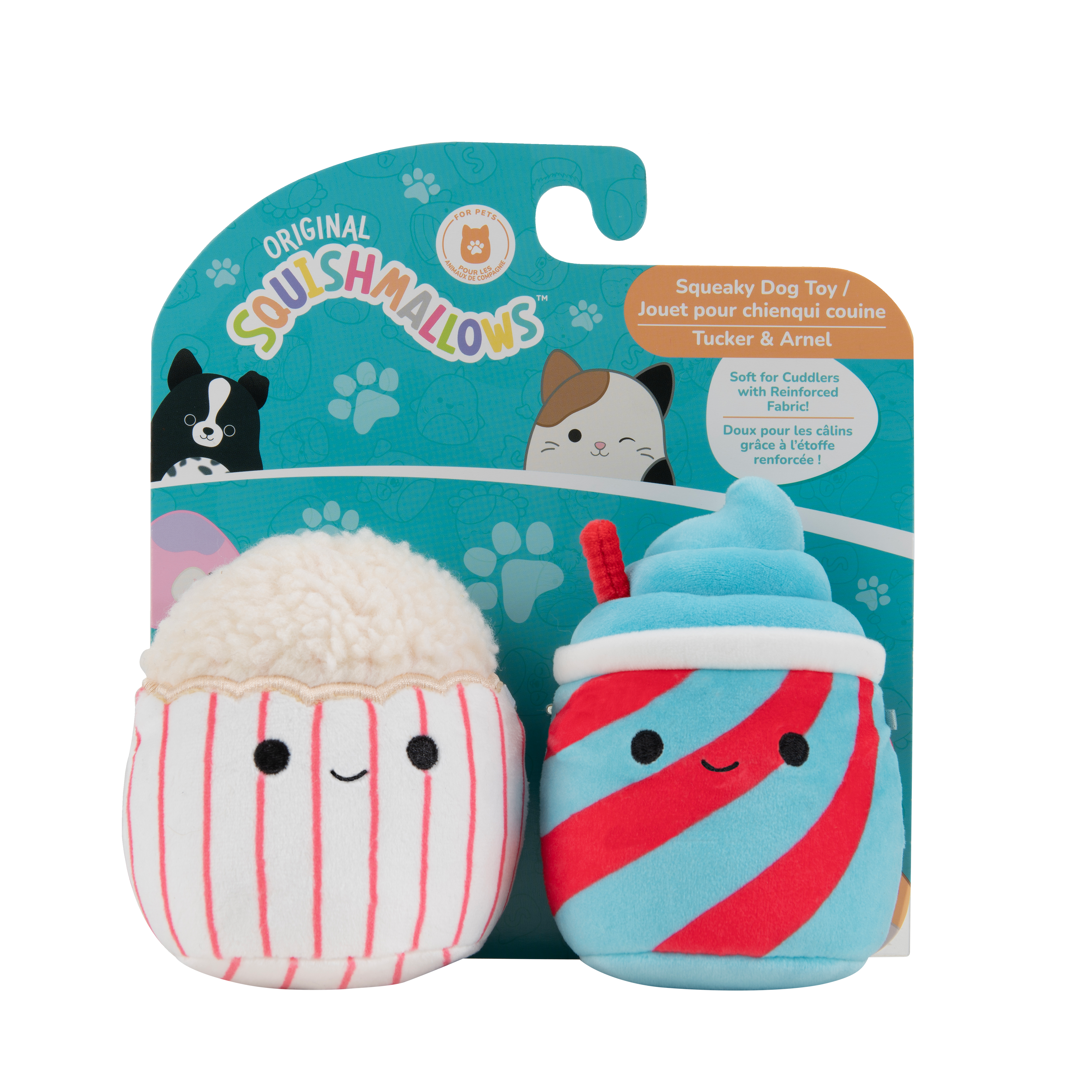 Squishmallows Original 3.5-Inch Tucker the Slushy and Arnel the Popcorn Bucket 2-Pack Pet Toy