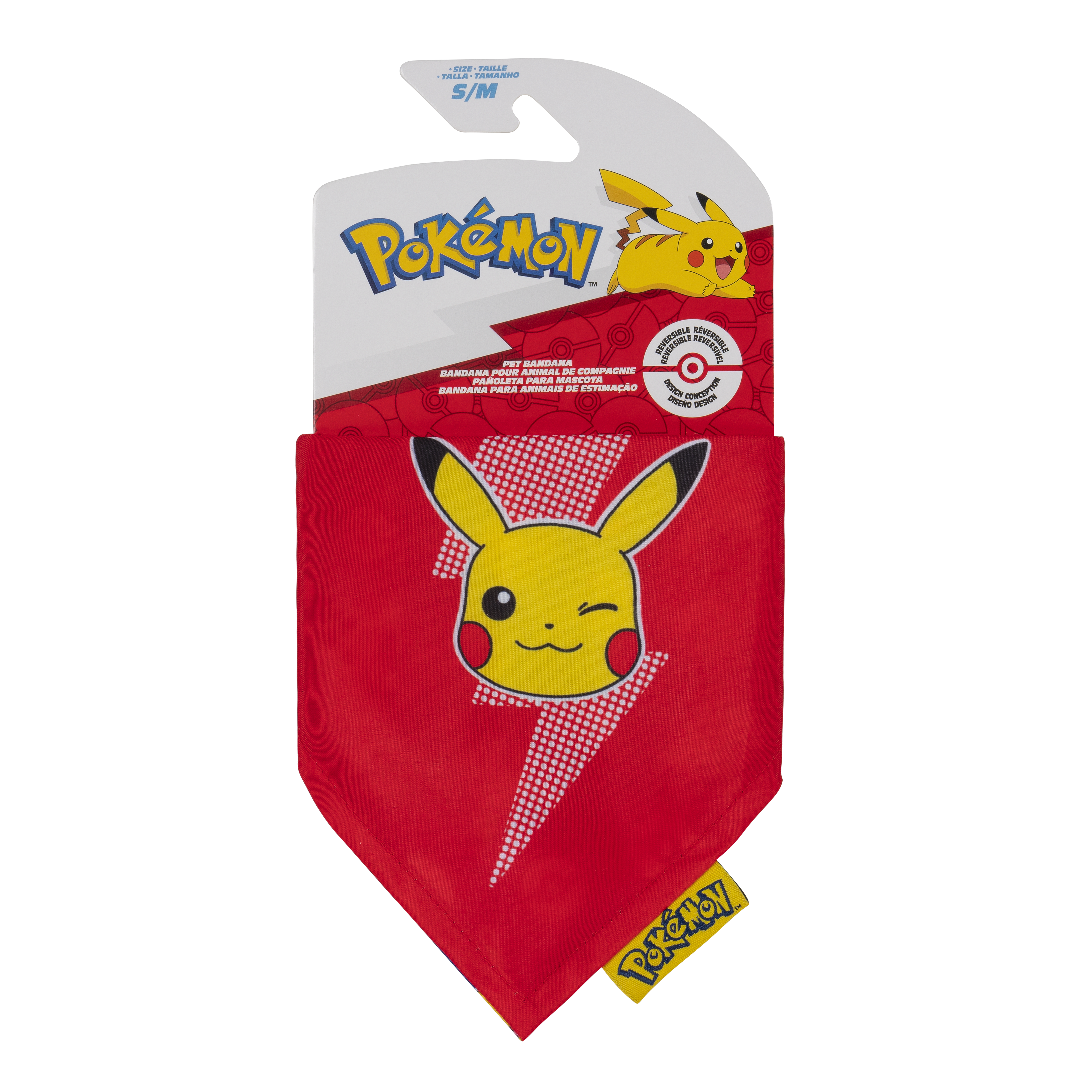 POKEMON PIKACHU REVERSABLE PET BANDANA (S/M)
