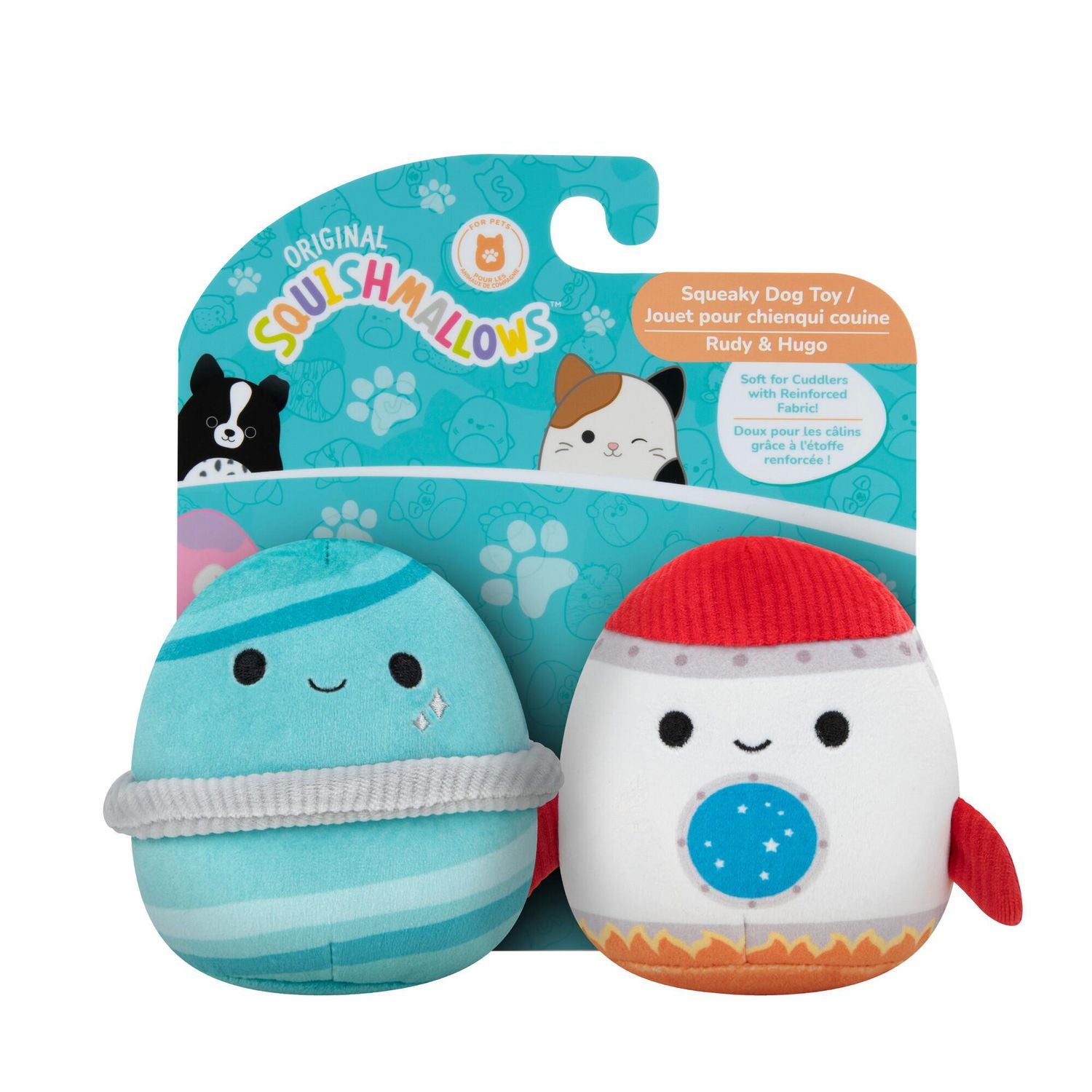 2 Pack Squeaky Plush Dog Toy - Space- Rudy & Hugo